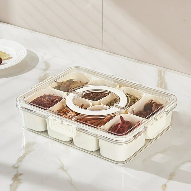 Contenedor de condimentos de 4/8 rejillas Almacenamiento de cocina portátil de grado alimenticio (8 rejillas)