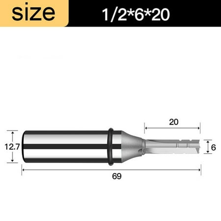 

BAMILL 1/2 Shank 3 Flutes Cutting Straight Router Bit CNC Trimming Slot Milling Cutter