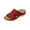 Red_020, variant on Domuza Women's Leather Sandals | Leaf Cut-Out Design & Adjustable Velcro Strap | Cushioned Wedge Heel Summer Casual Sandals Shoes Black 9(EU-42)