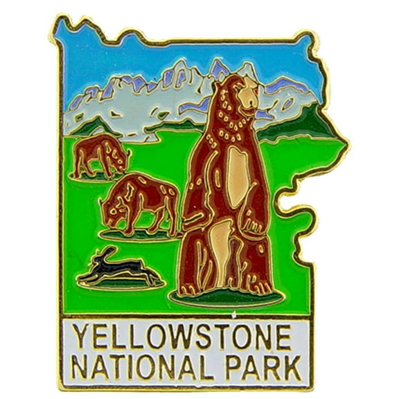Eagle Emblems P09077 Pin - National Park, Yellow Map - 1 in.