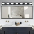 thumbnail image 3 of Hi-LIGHTS,Modern 7-Light Rotatable & Dimmable LED Vanity Light Fixture with Acrylic Shades,Energy-Efficient Bathroom Wall Sconce for Bathroom,Dressing Room,Mirror Cabinet,Living Room(Black）, 3 of 9