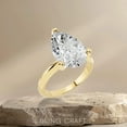 thumbnail image 2 of Bling Craft 14K Yellow Gold Plated 925 Sterling Silver Wedding Engagement Ring for Women 4 CT 13.7x8.7MM Solitaire Pear Cut Moissanite Ring Trendy Gold Jewelry Promise Ring Size 8, 2 of 6