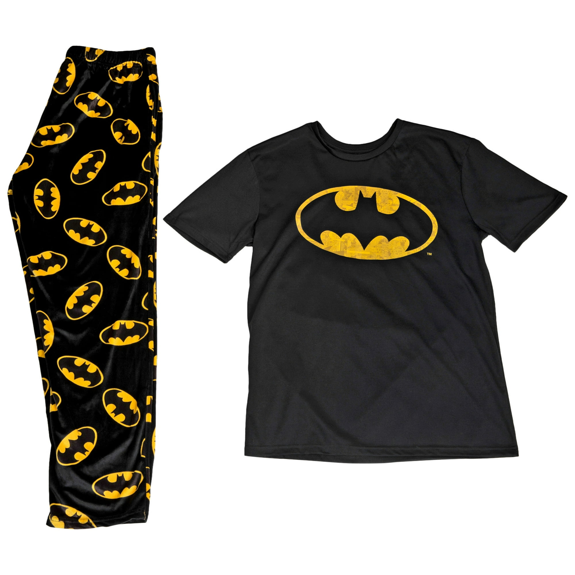 Batman Classic Symbol Pajama Shirt and Sleep Pant Box Set Small Walmart