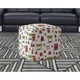thumbnail image 2 of HomeRoots 518377 17 x 17 x 17 in. Green & White Cotton Owls Pouf Ottoman, 2 of 3