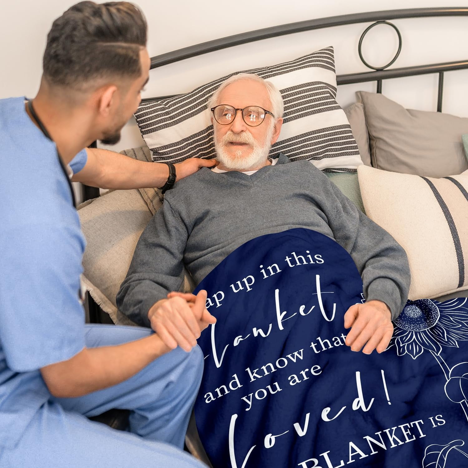 Get Well Gifts for Men & Women Get Well Blanket Thinking of You Inspirational Gifts for Him After Surgery Cancer Care Gifts for Men Chemo Healing Blanket for Friends Boy Dad Brother 50“x60”