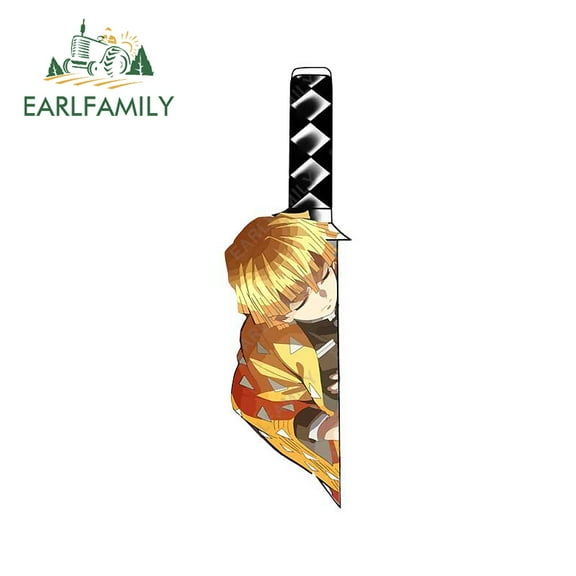 EARLFAMILY 5.1 Inch for Zenitsu Car Stickers Anime Car Accessories Waterproof Auto Decals Window Bumper Decor