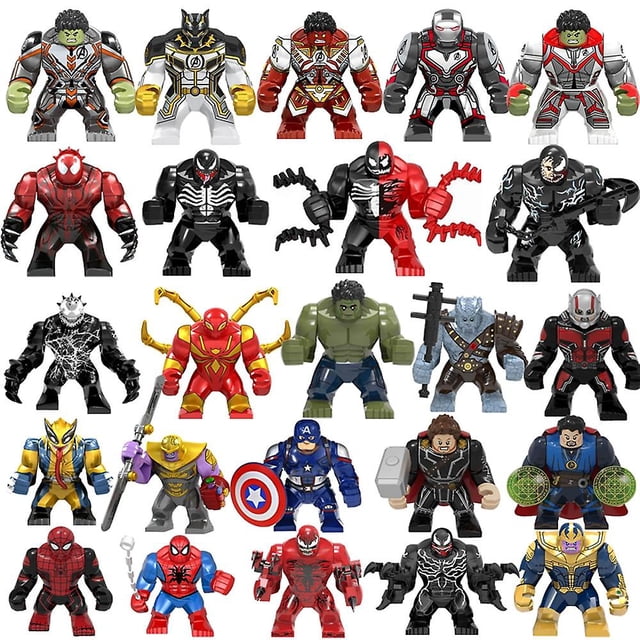 28 Style Anime Figure Wolverine The Thing Spide Building Blocks Rman Thor Toys For Children Boy Girls Christmas Gift