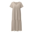 thumbnail image 5 of V Neck Irregular Hem Maxi Dress For Women Spring Summer Color Styles In Various Sizes, 5 of 5