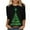 Green Christmas Clothes For Women, variant on Cadancy Christmas 3/4 Sleeve Blouses for Women Dressy Sparkly Winter Casual Shirts Holiday Vintage Xmas Tree Graphic Tops Crew Neck Party Plus Size Funny Tshirts