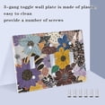 thumbnail image 3 of Yayeee Toggle Light Switch Wall Plate 2-Gang 4.56"x4.48" Decorative Outlet Cover, Colorful Flowers, 3 of 7