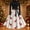 16# Pink, variant on Ladies Retro Christmas Patchwork Swing Dress Long Sleeve Round Neck High Waist Holiday Dress