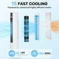 thumbnail image 3 of MaxKare 40" Evaporative Air Cooler, 3 Modes, 12H Timers, Oscillating Tower Fan White, 3 of 11