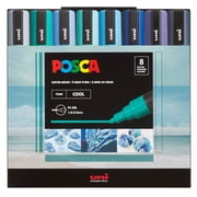 uni POSCA PC-5M Water-Based Paint Markers, Reversible Medium Tip (1.8-2.5mm), Cool Tone, 8 Pack