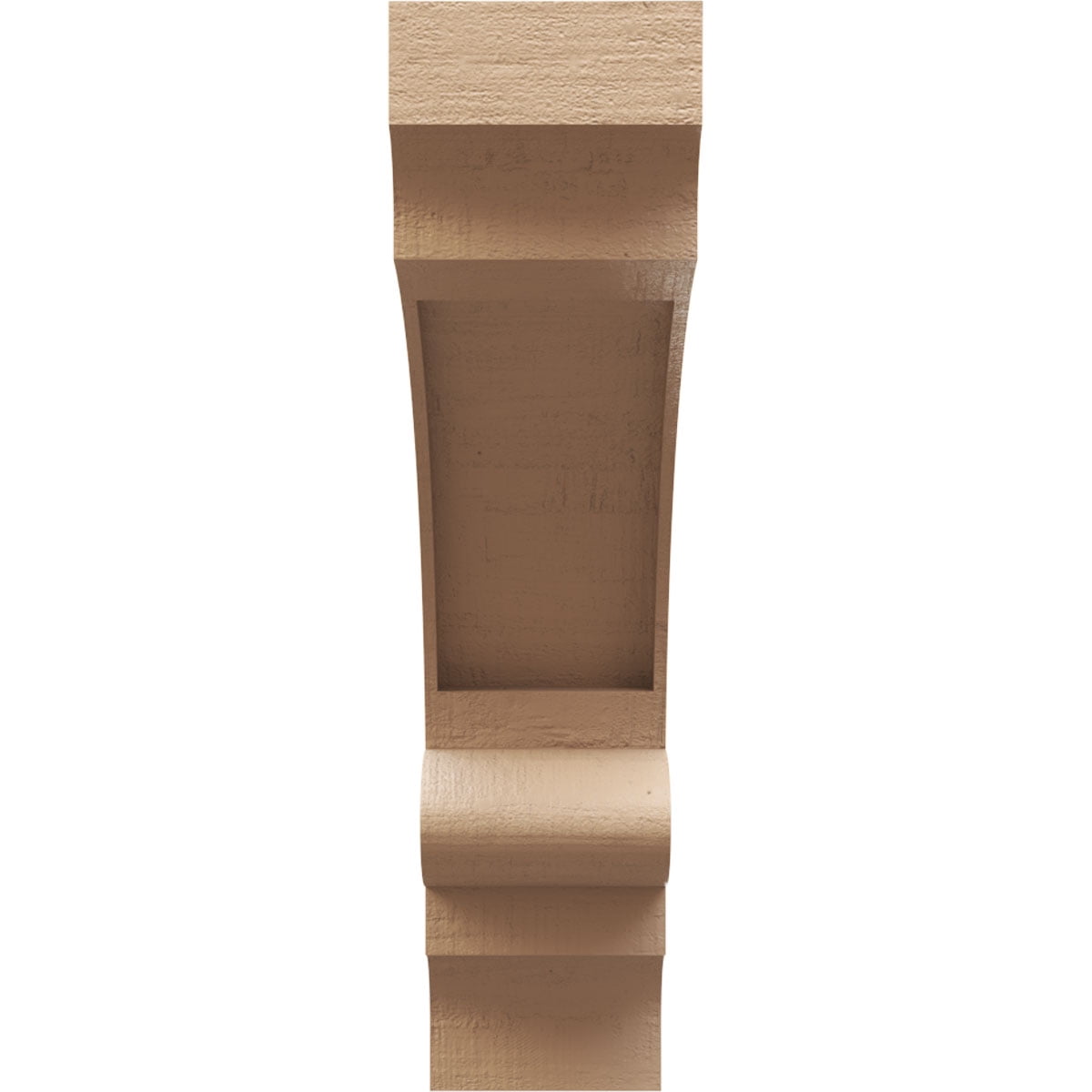 7"W x 28"D x 28"H Thin Diane Rough Cedar Woodgrain TimberThane Corbel, Primed Tan