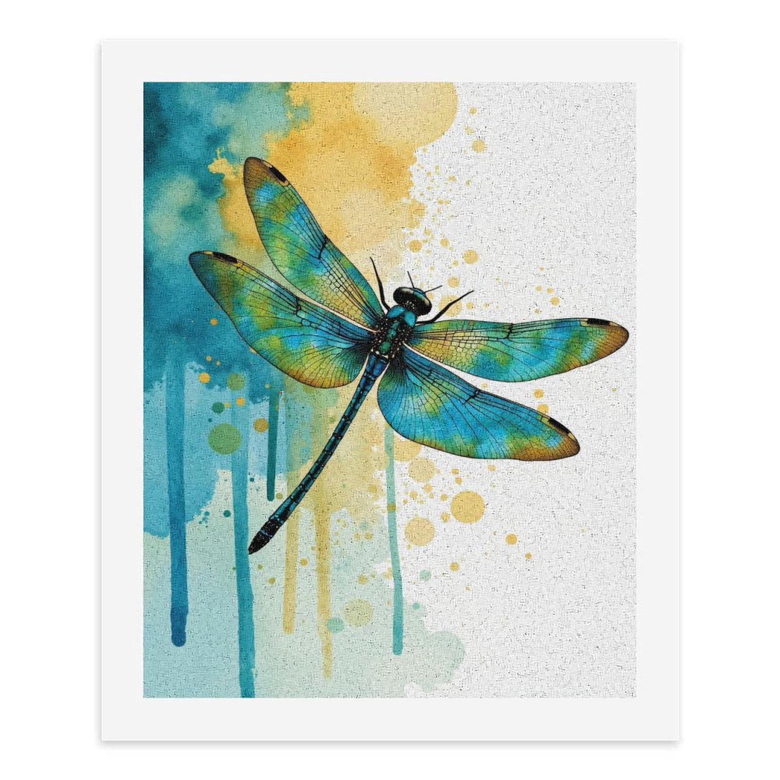 Paint by Numbers Kit for Adults, Colorful Dragonfly Art Splash Paint by Numbers, Easy Paint by Numbers Kit for Adults Beginner, DIY Adult Paint by Number Kits on Canvas, Home Decor