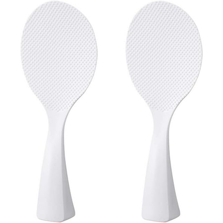 

2 Pcs Rice Paddle Non-Stick Rice Spoon Stand-up Serving Rice Spatula(White)