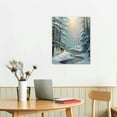 thumbnail image 2 of JRXY Winter Christmas Scenes Deer Snow Lake Canvas Print Wall Art 16x20in Home Bedroom Living Room Decor 16x20 in, 2 of 4