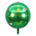 thumbnail image 3 of Globo de película de aluminio de 22 pulgadas, bola 4D, bola verde con estampado de letras de Papá Noel, bola decorativa para fiesta, juguete para niños, 3 of 5