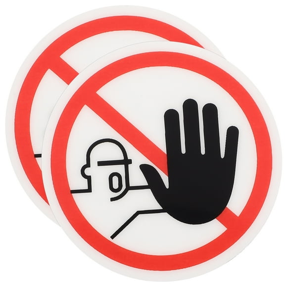 2Pcs Do Not Touch Symbol Sign Self Adhesive Warning Sticker Safety Label Signs