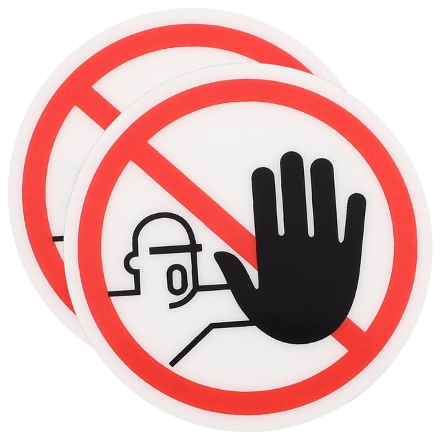2Pcs Do Not Touch Symbol Sign Self Adhesive Warning Sticker Safety Label Signs