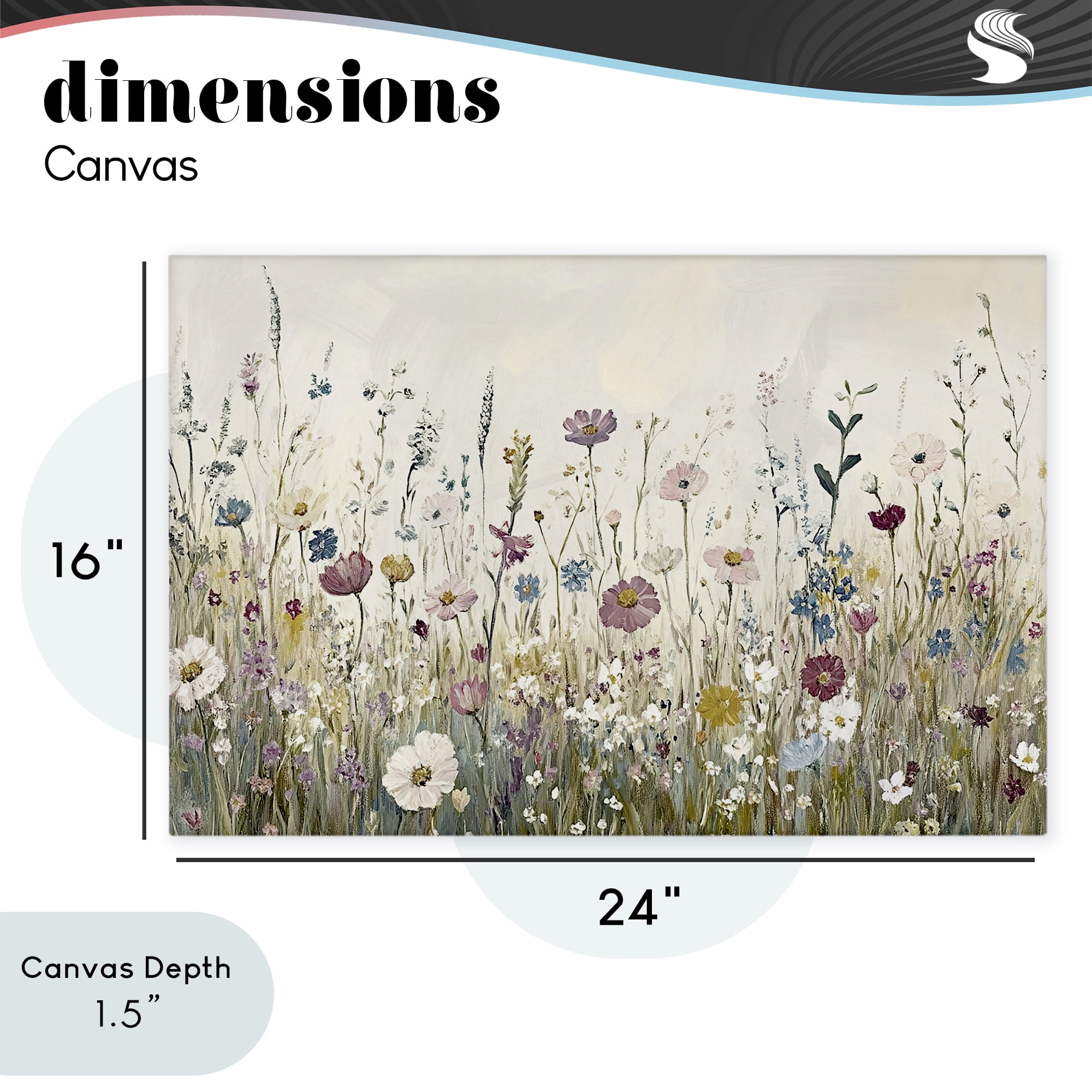 Stupell Industries Spring Blooms Pastoral Meadow Canvas Wall Art, design by Kim Allen