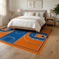 thumbnail image 3 of ODIKA 6'x9' Washable Area Rug Easy Care, Non-Shedding, Round Basketball Centered Border Blanket Football Bold Center for Queen Size Bedroom Under Bed Master Suite, 3 of 7