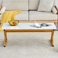thumbnail image 6 of Holaki Modern Coffee Table Faux Marble Coffee Table Rectangle End Table for Living Room, Engineered Wood Side Table with Faux Marble Veneer and Heavy Duty Metal Frame (Faux Mable White&Gold 47"), 6 of 9