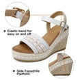 thumbnail image 4 of SHIBEVER Summer Wedge Sandals for Women Casual Ankle Strap Open Toe Dressy Espadrilles Platform Shoes White, 4 of 5