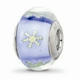 thumbnail image 1 of 925 Sterling Silver Reflections Snowflake Blue Italian Glass Bead; for Adults and Teens; for Women and Men, 1 of 3