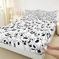 thumbnail image 3 of jejeloiu Cute Ghost Twin Sheet Sets,Happy Halloween Twin Fitted Sheet,White Black Flat Sheet For Teens,Ultra Soft Home Decor,3 Pieces, 3 of 7