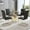 Gold Table + 4 Gold Black Chairs, variant on 5-Piece Dining Table Set, 36" Round Clear Tempered Glass Table & 4 PU Cantilever Chairs with Stainless Steel Legs, Dining Table Set for Small Space, Apartment, Home Office