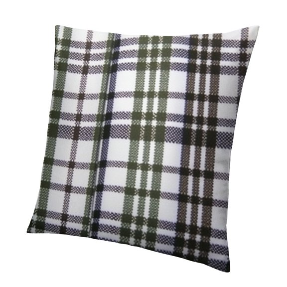 Olive Green and White Throw Pillow Covers Plaid Pillow Cases Tassel Decorative Cushion Covers for Sofa Couch