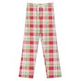 thumbnail image 3 of Red And Green Grid Women's Pajamas Pajama Pants Women's Sleepwear Lounge Sleep Bottoms Stretch with Pockets, 3 of 7