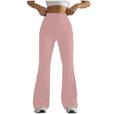 asjyhkr Wide Leg Pants Women High Waist Stretch Tights Casual Breathable Running Gym Workout Yoga Pants
