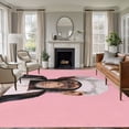 Chef Chimpanzee Washable Living Room Rugs 9'x12', Animal Pink ...