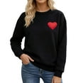 thumbnail image 6 of XIAOCHA Men Sweatshirt Valentine Loose Long Sleeve Crew Neck Sweatshirts Soft Comfortable Heart Patch Print Daily Casual Top, 6 of 7