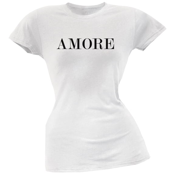 Valentine's Day Amore White Soft Juniors T-Shirt - Small
