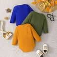 thumbnail image 4 of LIIPEE Girls Boys Onesie 3 Pack Solid Color Long Sleeve Round Neck Bodysuit Baby Comfort Party One-Pieces,Multicolour,9-12 Months, 4 of 9