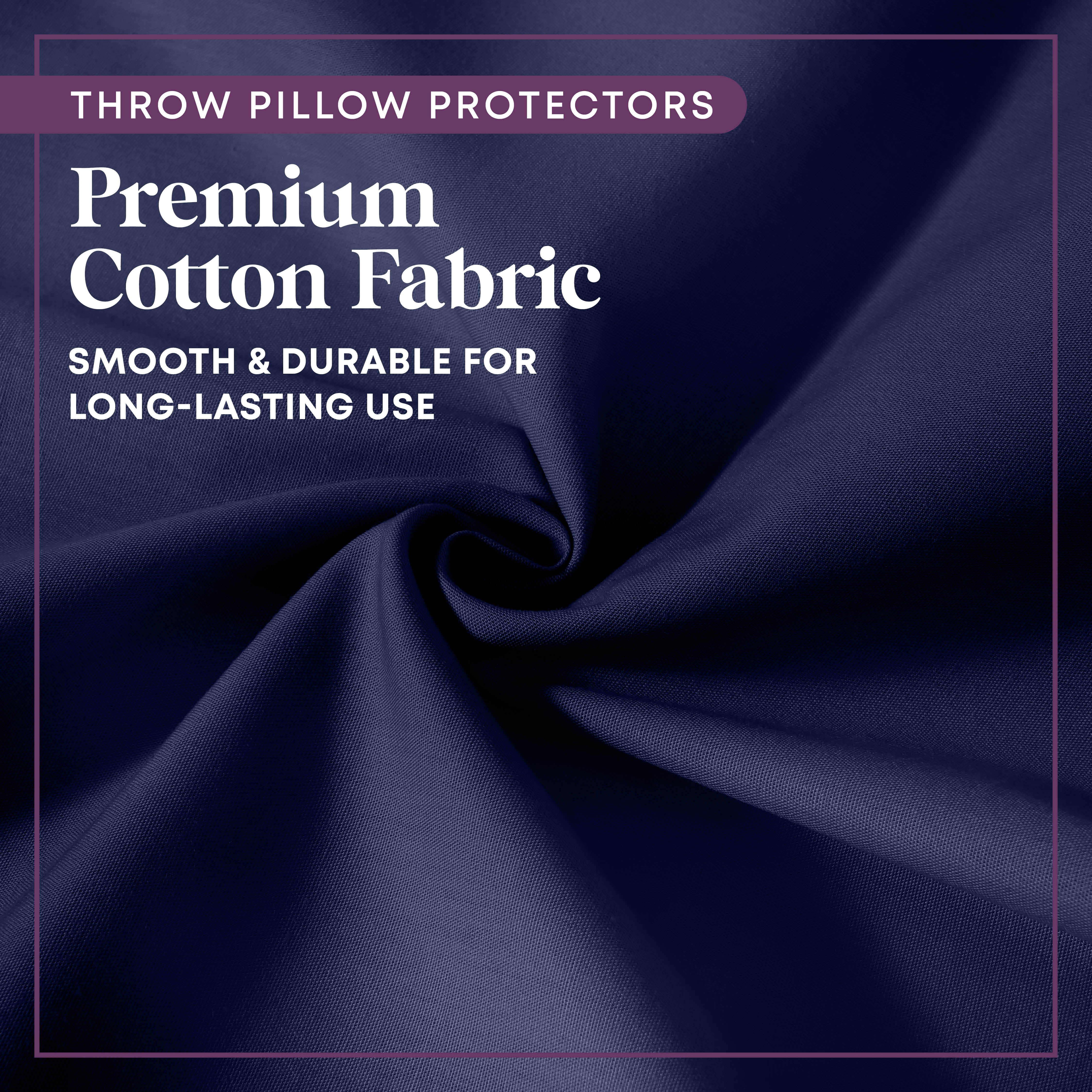 CIRCLESHOME Throw Pillow Protectors - 100% Cotton Breathable Pillowcases - 22 X 22 Square Pillowcases - Protects Pillows from Dirt, Dust and Debris (Square Pillow - 4 Pack- 22x22)
