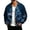 Blue, variant on Men's Christmas Corduroy Zip Up Bomber Jacket Mock Neck Long Sleeve Jackets Xmas Funny Print Classic Overshirts with Pockets Warm Clothing
