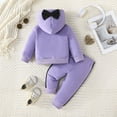 thumbnail image 7 of BAnala Little Girls Clothes Toddler Fall Outfits for Girls Girl Clothes Long Sleeve Hooded Tops Pants Set Outfits Fall Clothing Outfits Purple,12-18 Months, 7 of 7