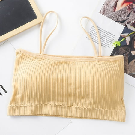 

Qcmgmg Women s One-Piece Bras Seamless Comfort Bralette Lightly Support Wireless Bra for Women
