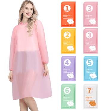 MEKBOK 8 colors Disposable Rain Ponchos  ,Ponchos Family Pack, Emergency Rain Ponchos for Adults .