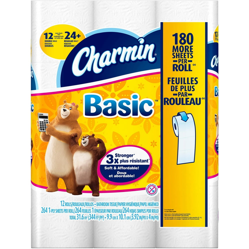 Charmin Basic Toilet Paper, 12 ct