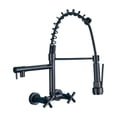 thumbnail image 1 of Kitchen Faucet Dual Handles Hot&Cold Mixer Water Tap, Wall Mounted Swivel Spout Spring Pull Down Faucets ,Versatile Features, 1 of 7