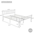 thumbnail image 3 of alazyhome Queen Size Classic Metal Platform Bed Frame-Mattress Foundation Steel Slat Support, White, 3 of 6