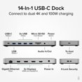 thumbnail image 2 of Estación de acoplamiento USB C para portátil 14 en 1 4K 60 Hz Mac, 2 of 7