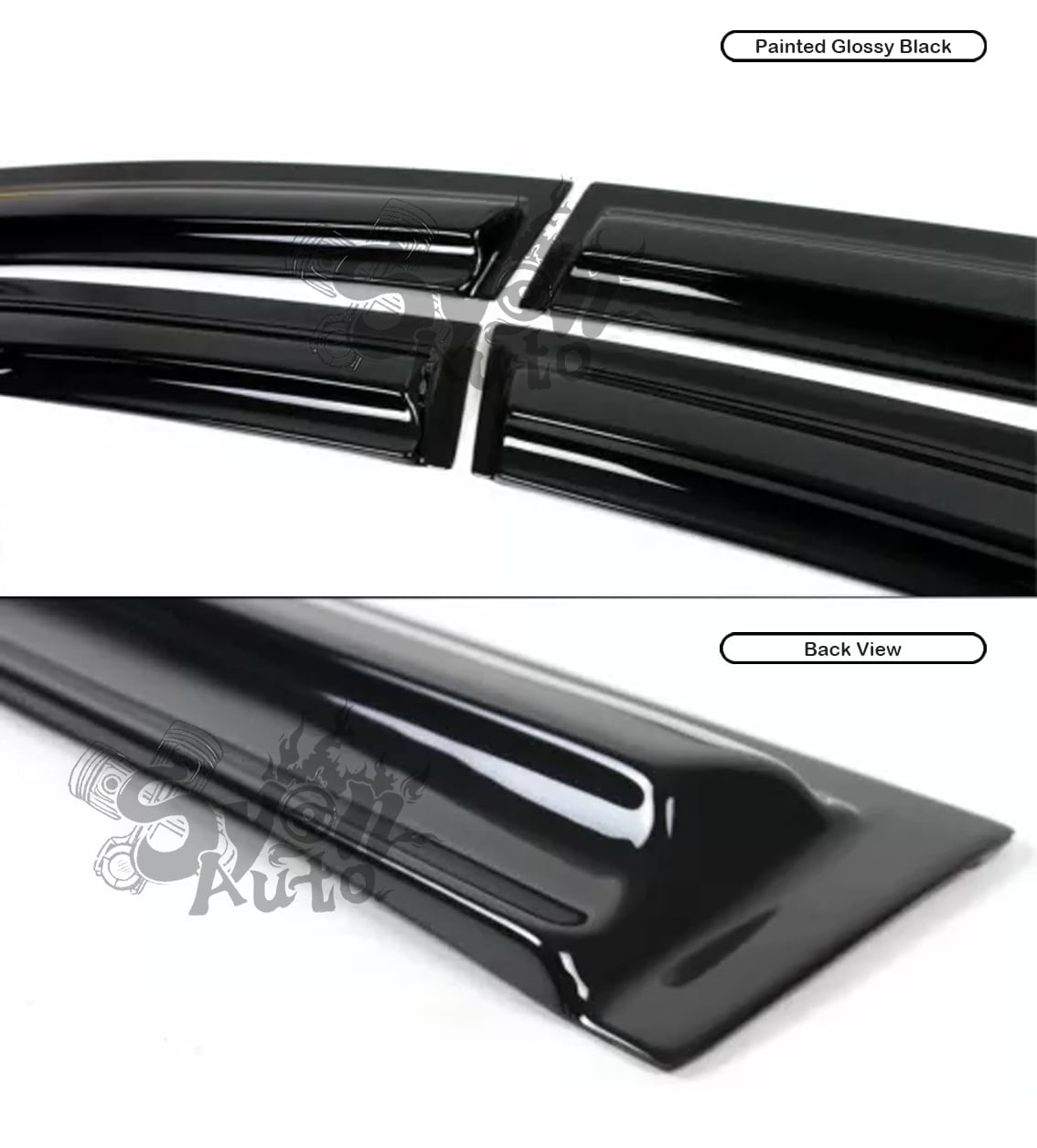 Fits 2014-2019 Toyota Corolla JDM 3D Wavy Mugen Style Window Visor Rain Guard Vent
