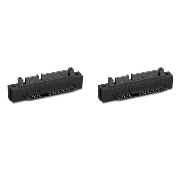 2 PCS SFF-8482 SAS Female to SATA Male 15Pin Bend Head 90 Degree Angle Adapter Converter for Motherboard Cable