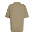 thumbnail image 3 of Women's Casual Polo Shirt Short Sleeve Cotton Blend Top for Summer, Lightweight and Breathable, Pink Light Brown XL, 3 of 4